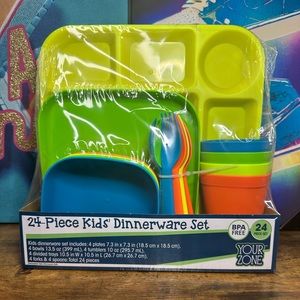 Your Zone 24 Piece Dinnerware Set for Kids